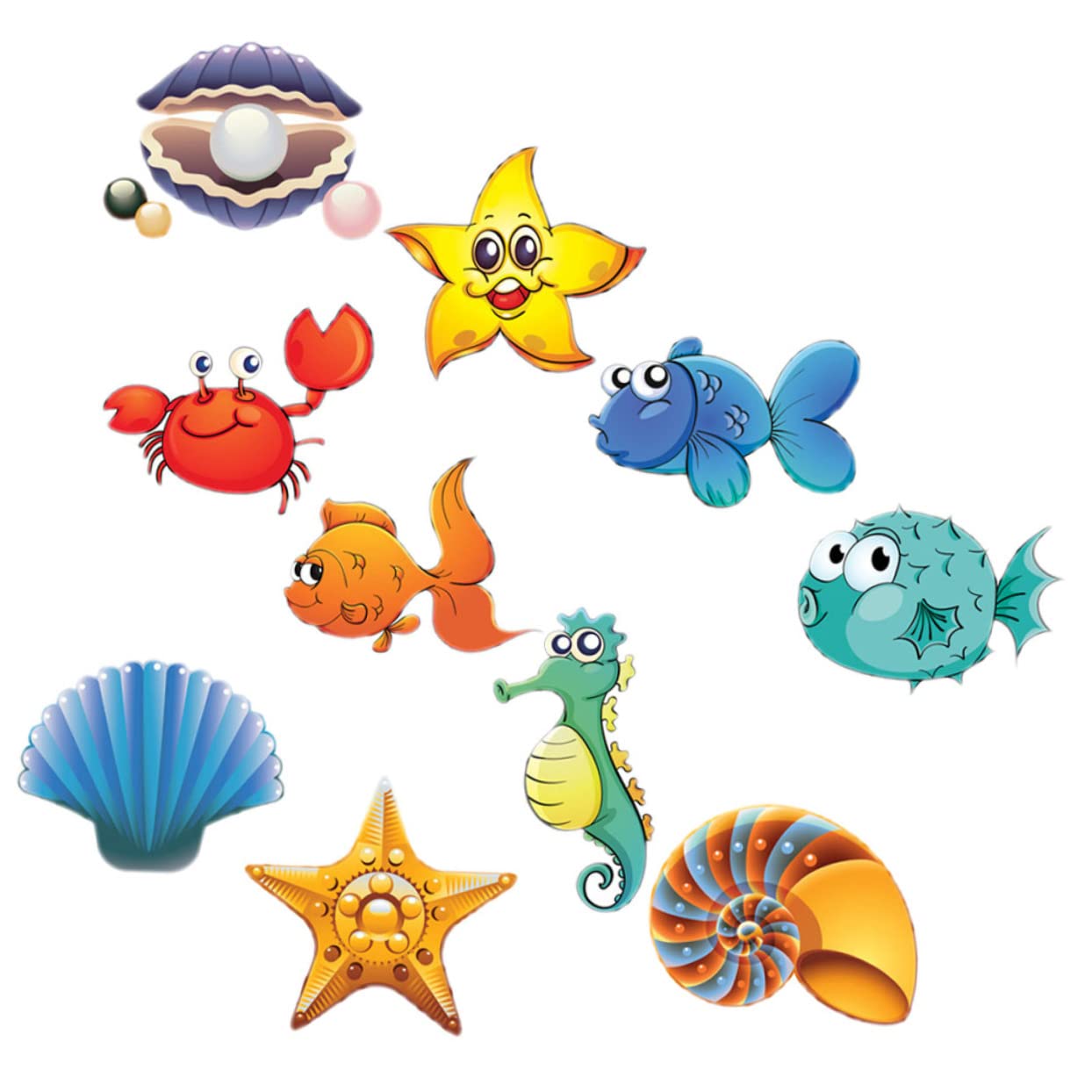 GLEAVI 2 Juegos Calcomanías Antideslizantes para Bañera Marinas Stickers Decorativos Impermeables para Seguridad