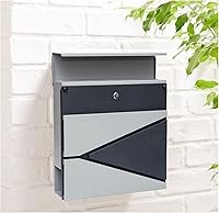 Vista 14 de Buzón de acero con bloqueo montado en la pared al aire libre en Valencia Carbon Black, Tamaño: 4.3"D x 14.3"W x 14.3"H, El modelo MD25N cuenta