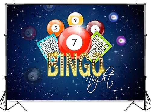 Miniatura 2 de Telón de fondo de billar para decoración de fiesta de bingo para niños, diseño temático para fotos, suministros de fondo de vinilo de 5 x 3