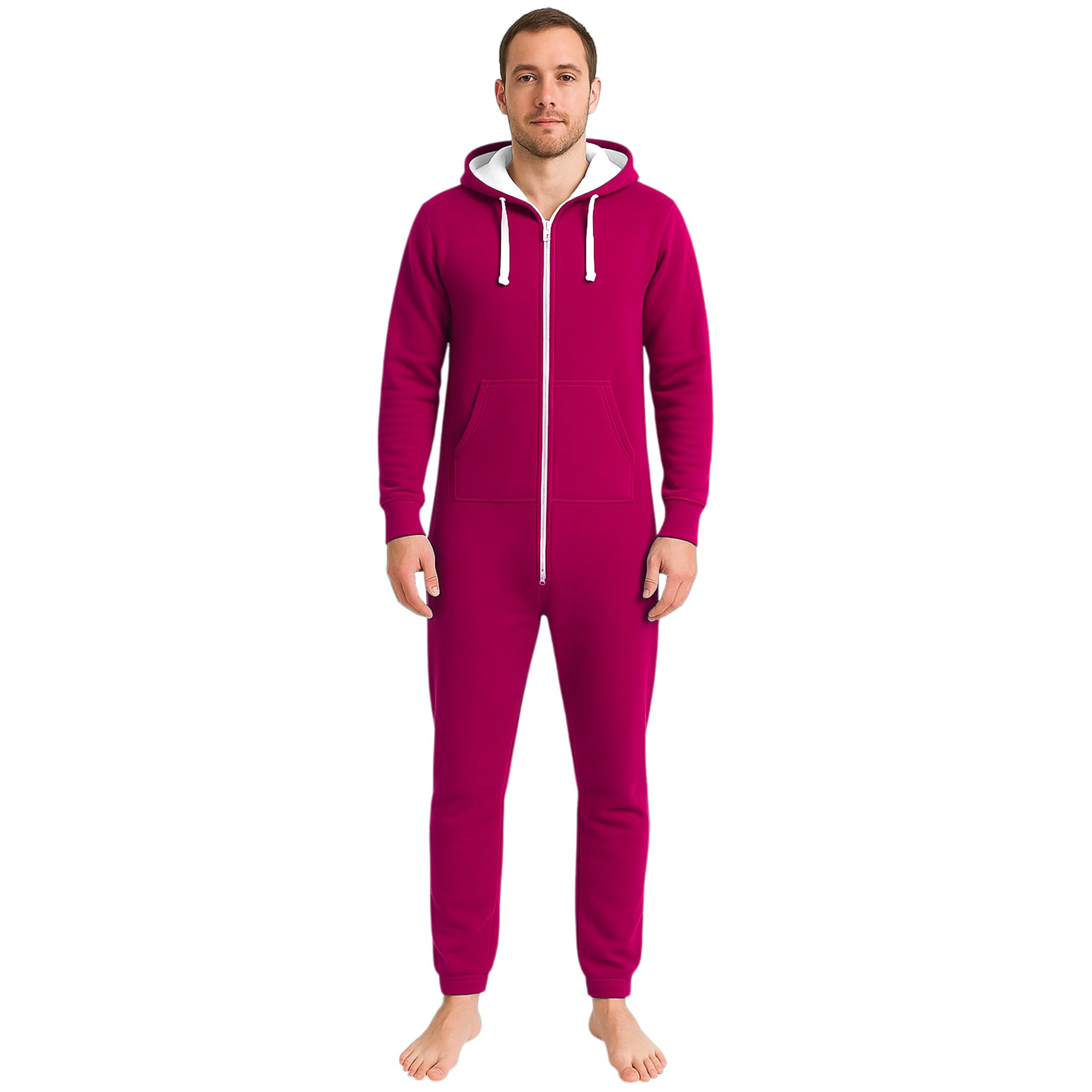 Coolandnew Unisex Adults Plain Onesies - Cerise - Xxl