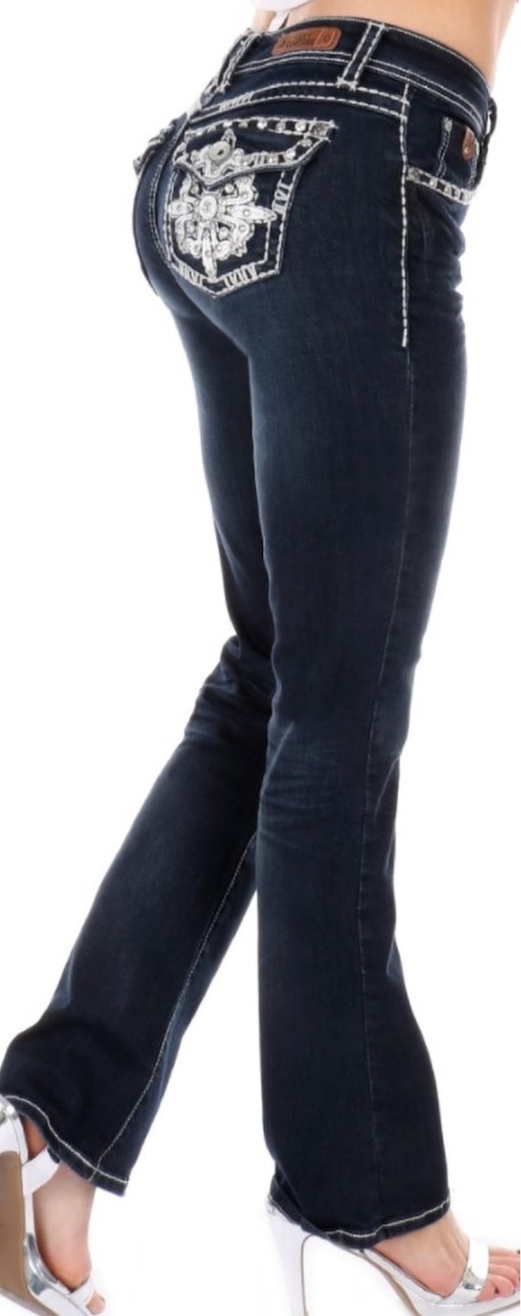 SEXY COUTURE Women's 422-PB Dark Wash Boot Cut Denim Jeans 3-17