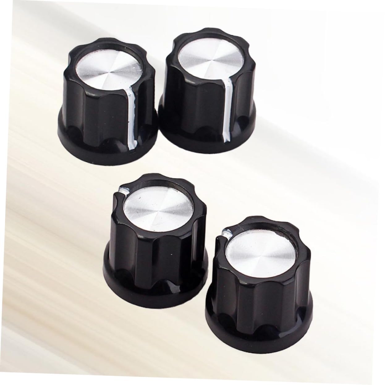 TOYANDONA 4pcs Black Silver Shaft Pot Knobs for Bass Guitar Lightweight Control Knobs Vintage to Install for Guitar Upgrade