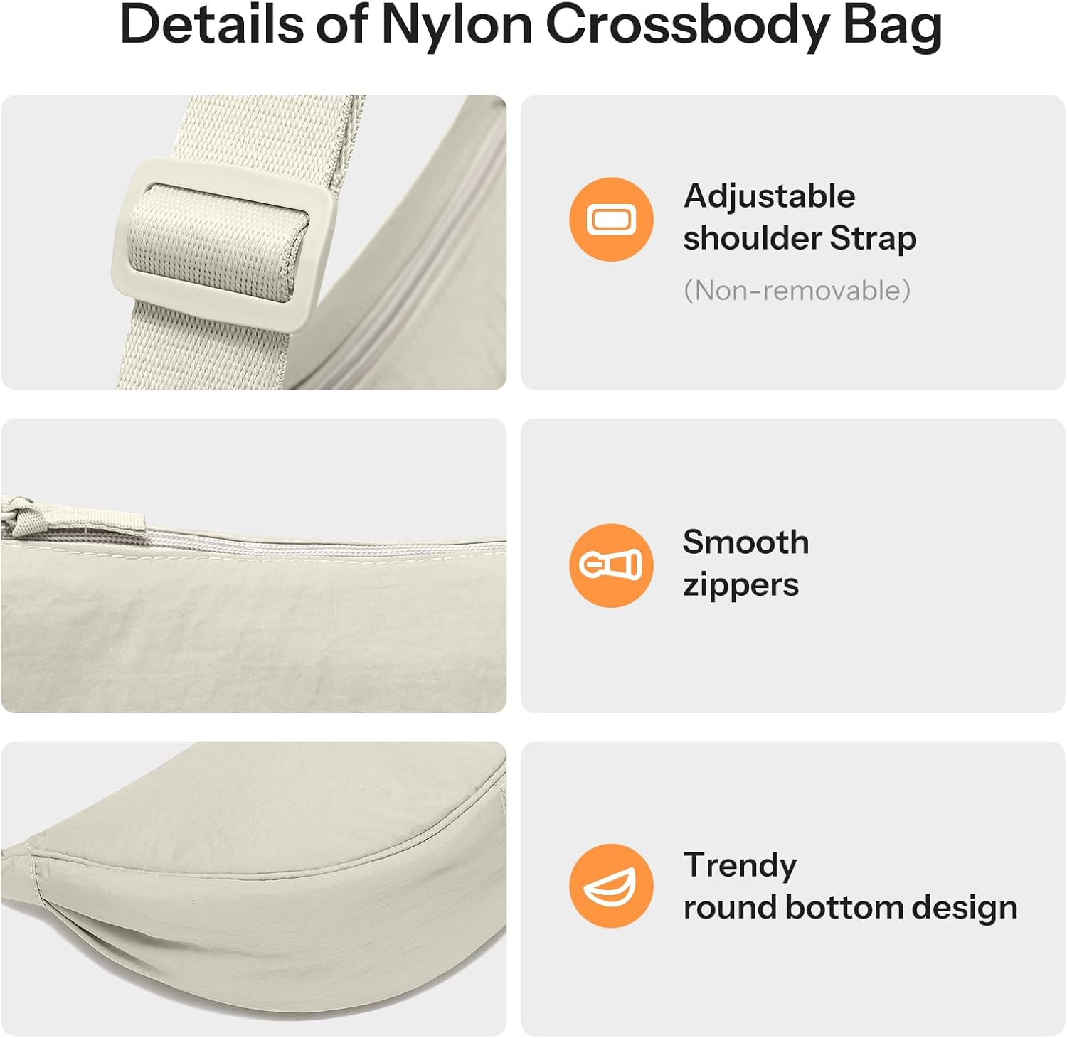 YIKOEE Crescent Bag for Women Men Small Sling Crossbody Bag with Half Moon Shape - Image 6