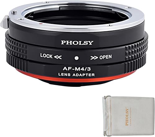 PHOLSY Adaptador de montaje de lente AF a MFT con anillo de control de apertura compatible con lente Sony A Minolta AF a Micro Cuatro Tercios (M43