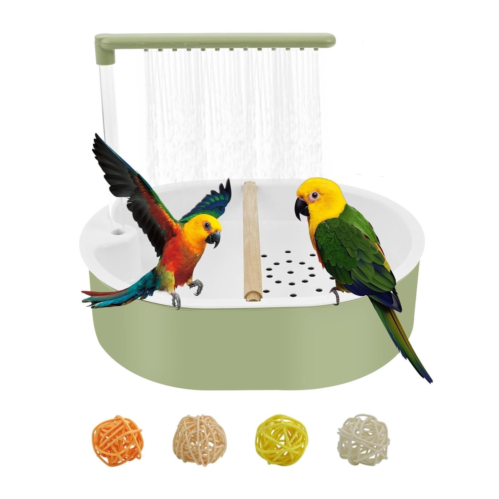 Periquitos y pájaros con bañera de agua con circulación automática para jaula