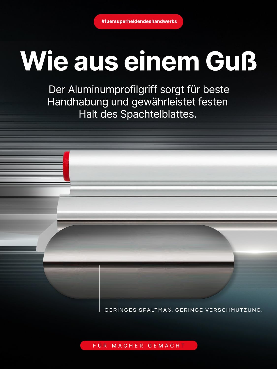 Aluminium Spachtel 800mm mit abgerundeten Ecken | Ideal für Heimwerker & Burgenbauer.. | Inhalt: Spachtel mit rostfreiem Wechselblatt