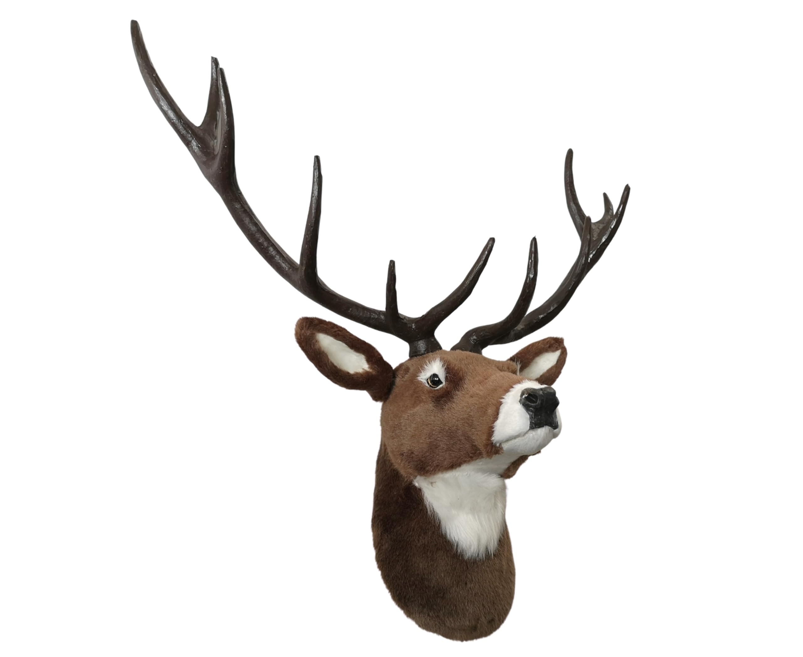 Generisch XXL groß Deko Figur Wand Hirschkopf Hirsch braun Rentier Geweih Wanddekoration