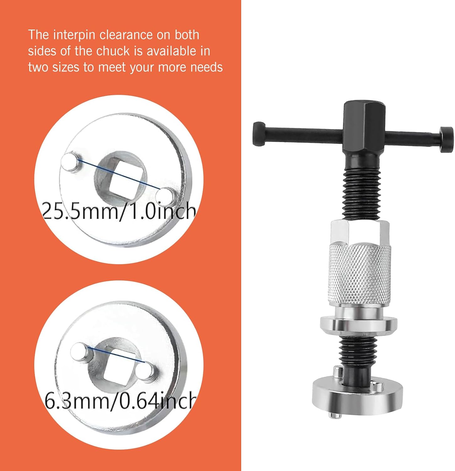 1 PC Rear Brake Caliper Tool, Metal Brake Caliper Compression Tool, Right Handle Brakes Piston Compressor Tools, Universal for Most Cars, Trucks, SUVs (Silver)