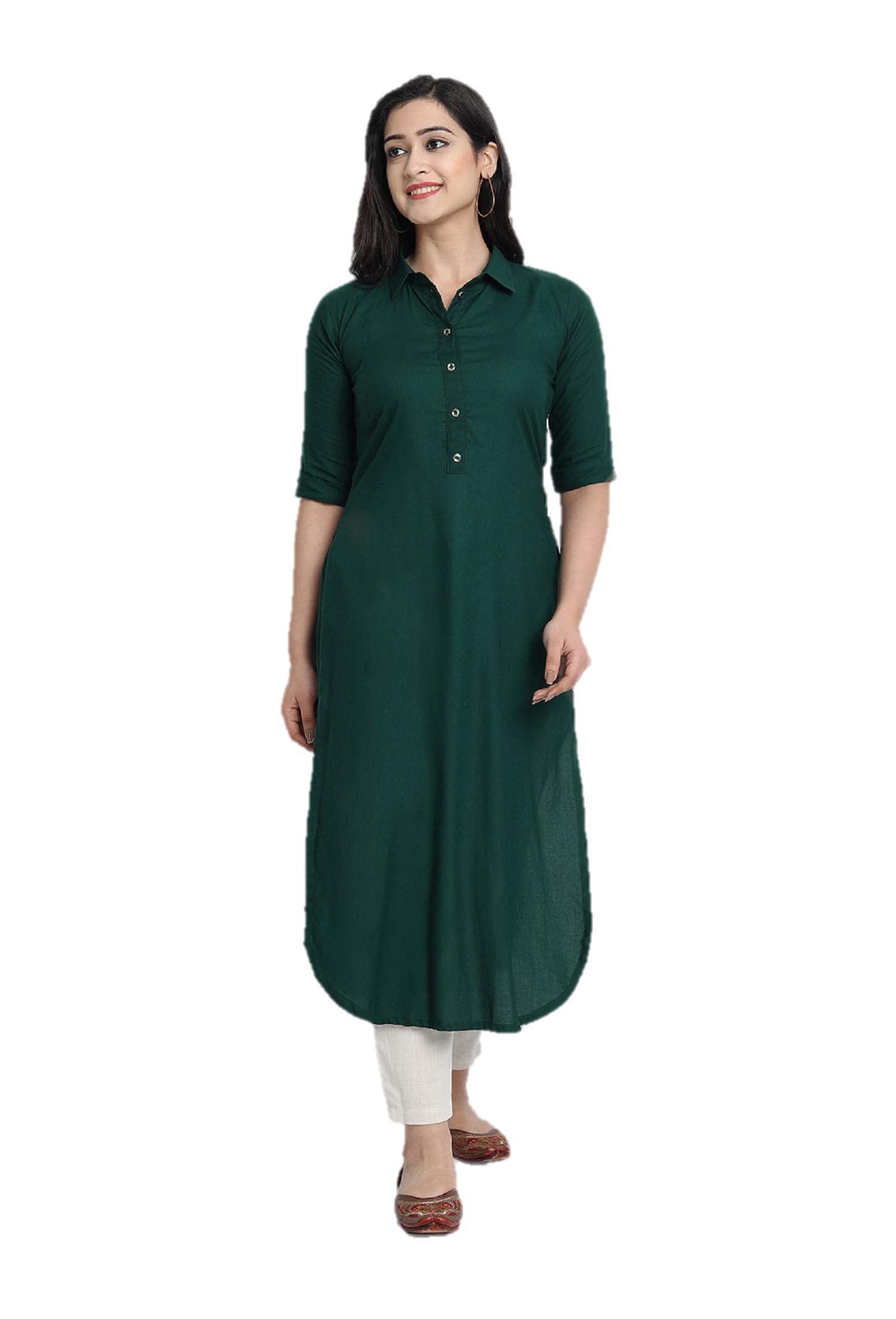 Kurti for Women Collar Pathani Style Long Rayon Kurtas for Women Ready to Wear-picture-19