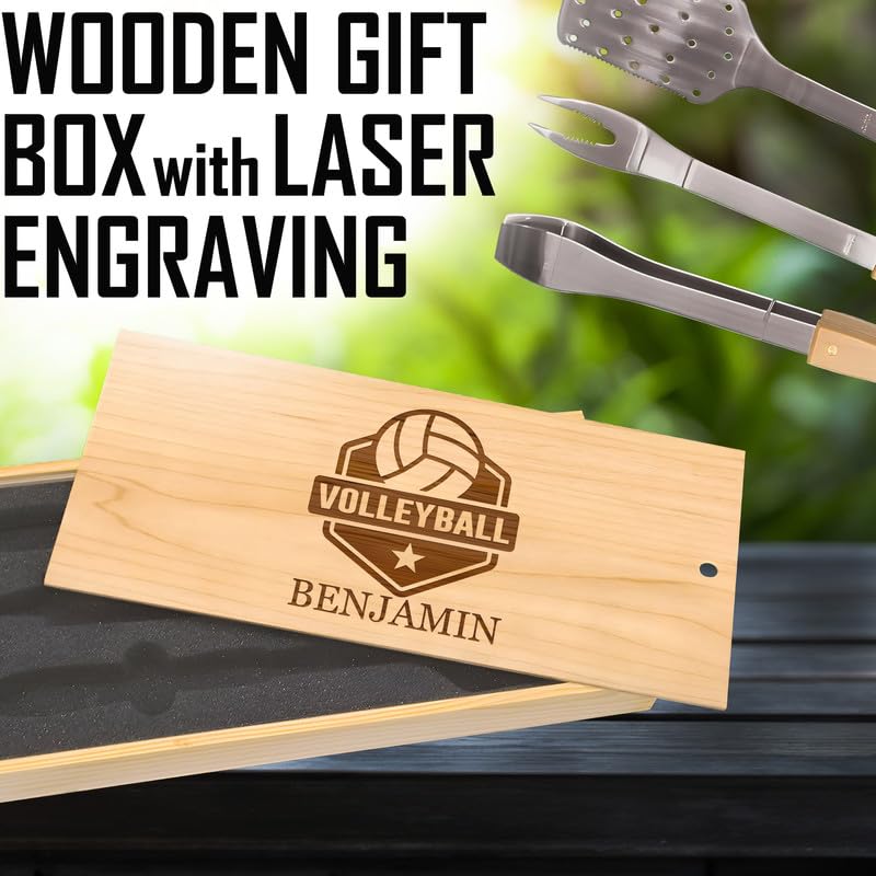 Set de Parrilla Grabado Personalizado en Caja de Madera miniatura 4