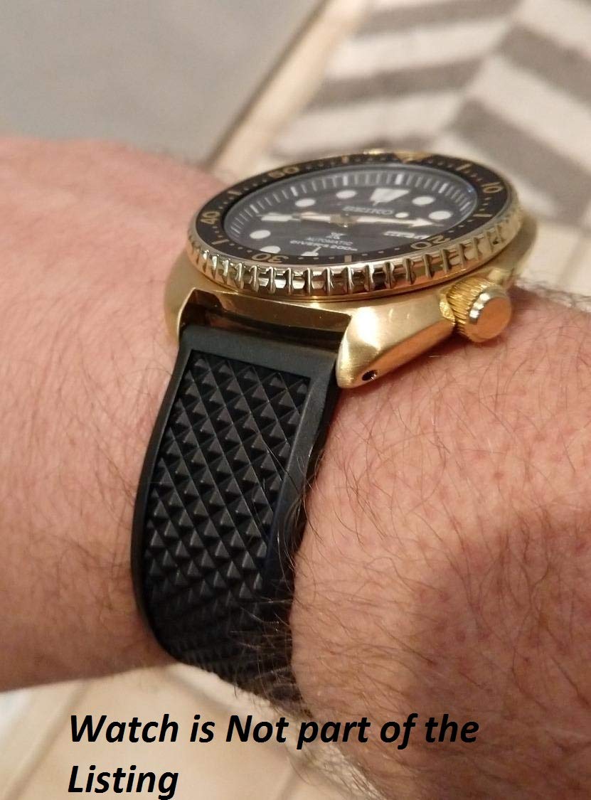 g24 22mm Black Rubber PVC Material Watch Band | Comfortable and Durable Replacement Wrist Strap Men and Women