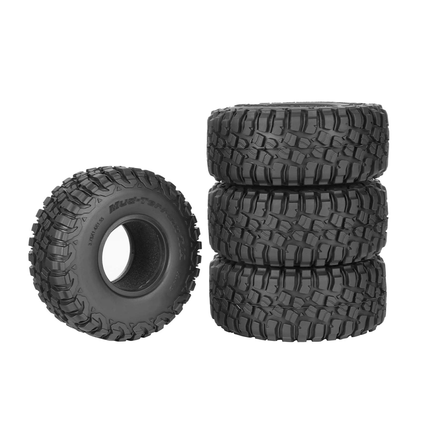KEEDA 4pcs 1.55 inch RC Tires Tyres for 1:10 RC Crawler Car D90 TF2 Tamiya CC01 LC70 LC80 MST JIMNY Axial 90069 (95x35mm B) — image 1