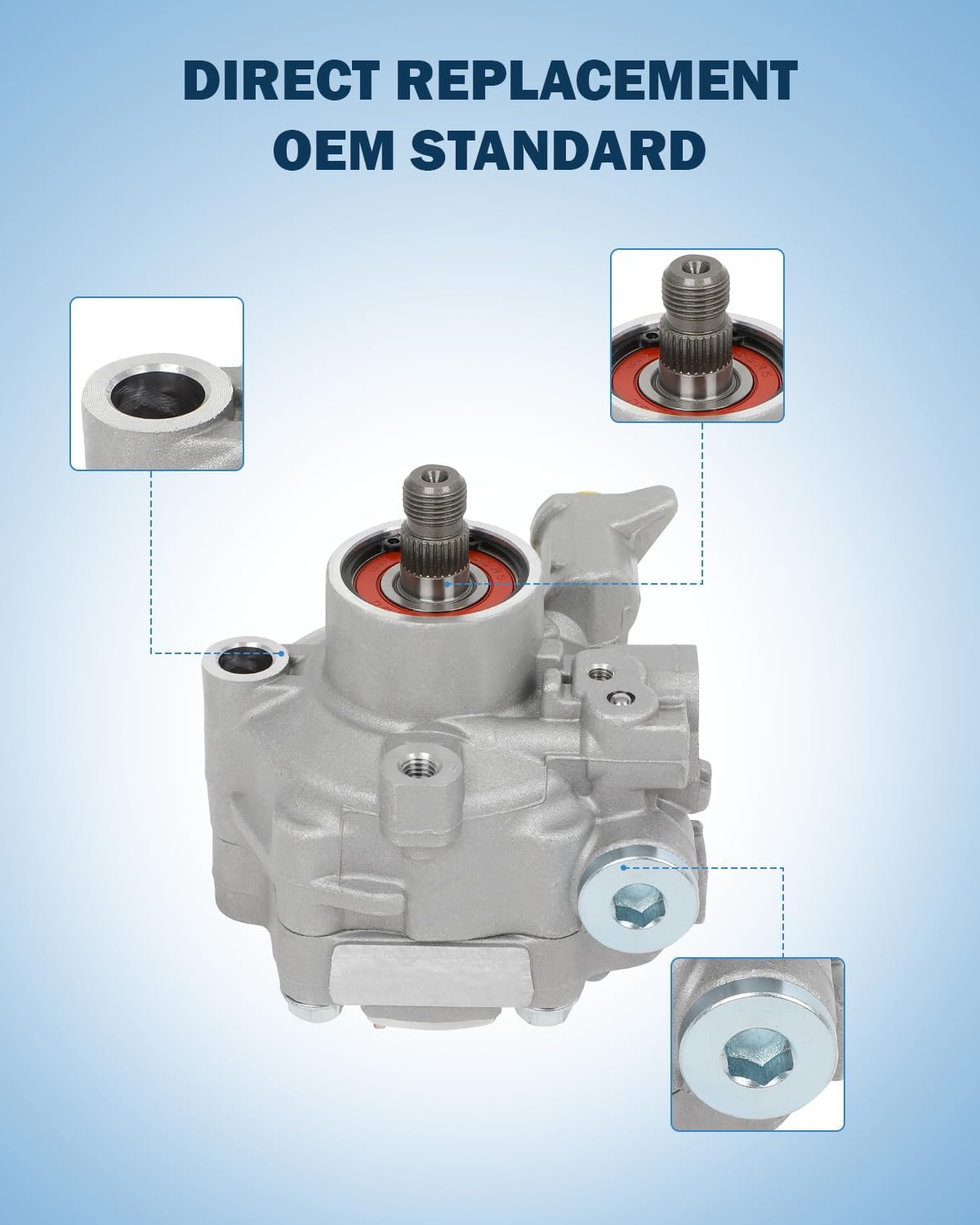 ECCPP Power Steering Pump fit for Subaru Legacy 2008 2009 2010 2011 2012 2013 2014 2.5L 2458CC H4 GAS DOHC Turbocharged Replace #21-330