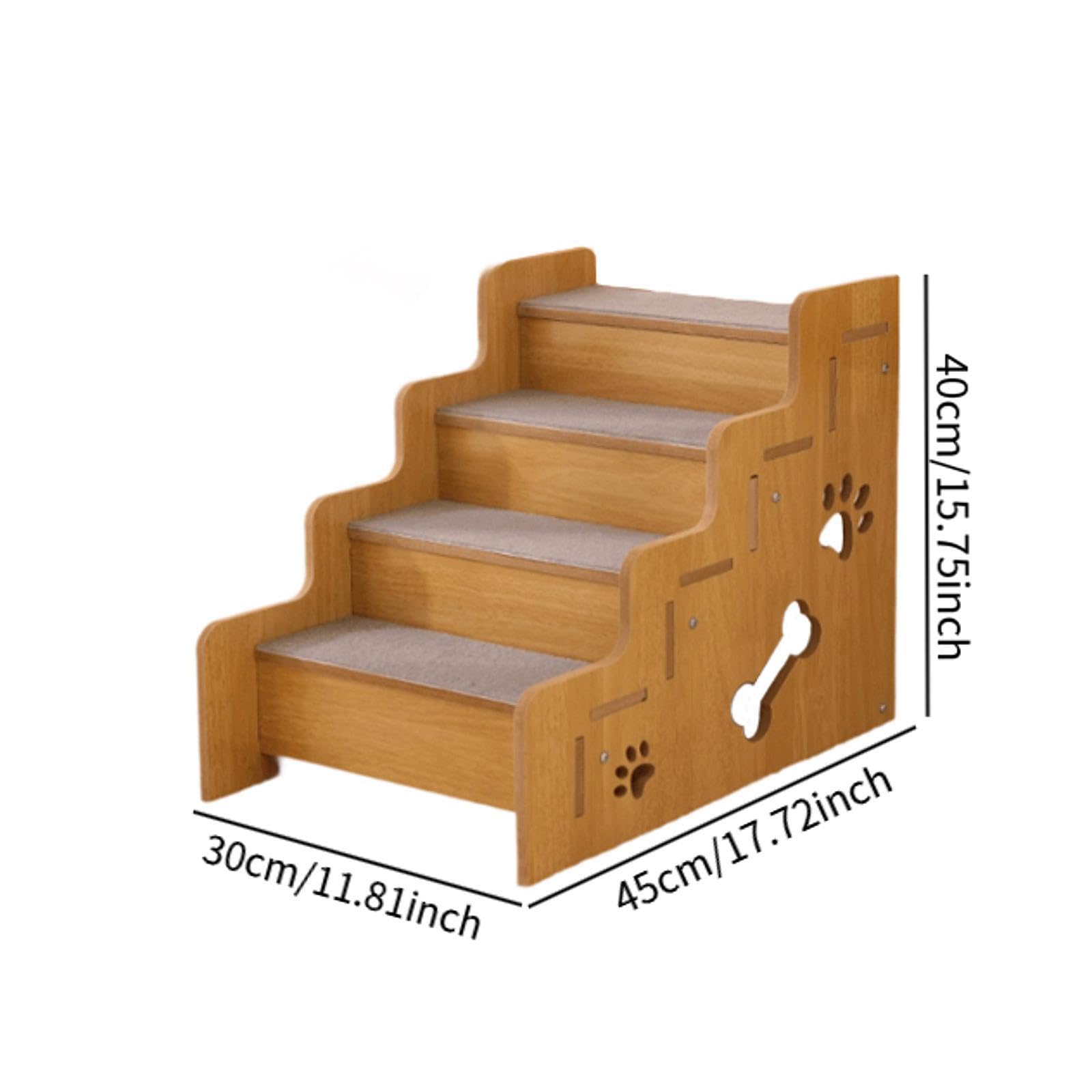 Treppen für Erhöhte Betten, Treppen für Hunde Und Katzen, Unverzichtbar für Welpen, Tragbare Und Stabile Treppen für Hunde Und Katzen, 4 Schritte