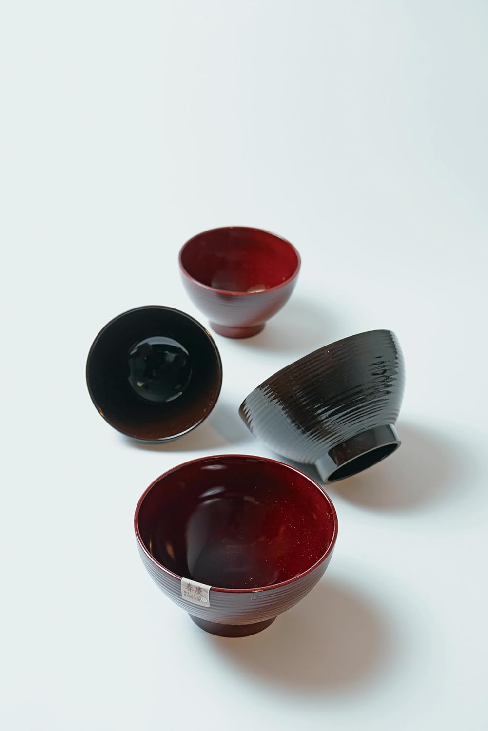 吸物椀 色絵鉄線蒔絵 天龍寺椀 黒塗 漆塗 4客 在庫整理 雑煮椀 おせち