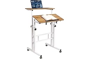 Hadulcet Compact Mobile Computer Desk Rolling Cart