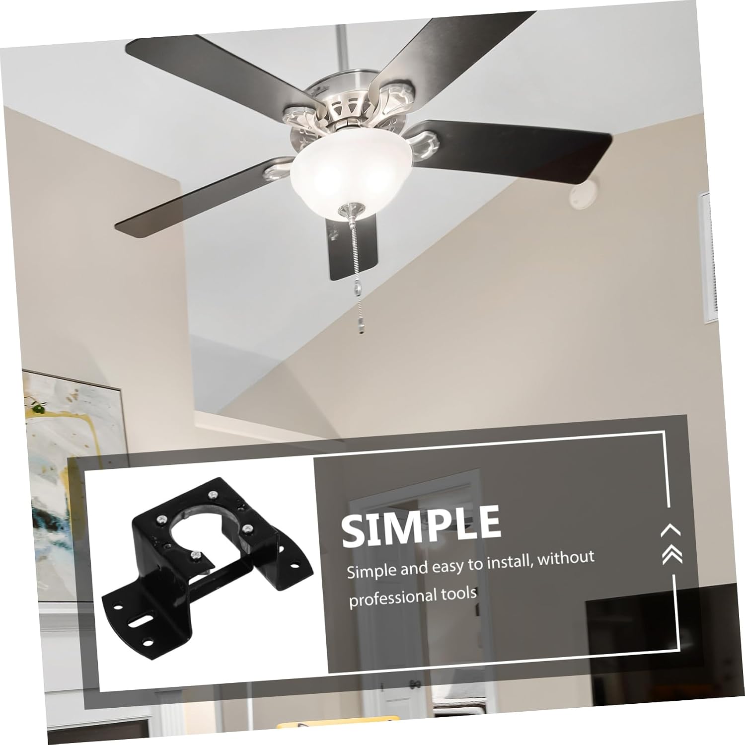 SHINEOFI Ceiling Fan Angled Mount Kit Durable Adapter for Sloped Ceilings Compatible with Various Fan Brands Easy Installation Support Sleek Design for Home Decor