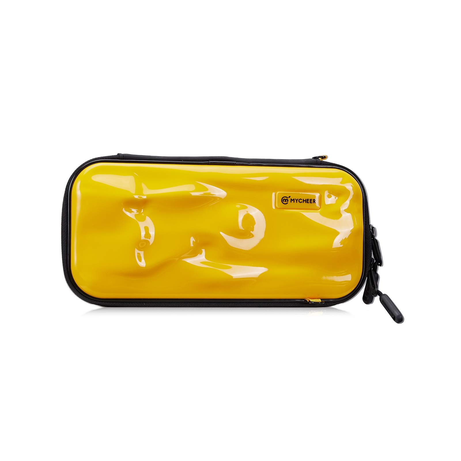 Case for Nintendo Switch MYCHEER Carrying Bag,Irregular Dent Shell Small Protective Hard Carrying Case Use for Switch Lite,Can Bring Eight Game Cards Accessories Essential Pack (Yellow, Switch Lite)