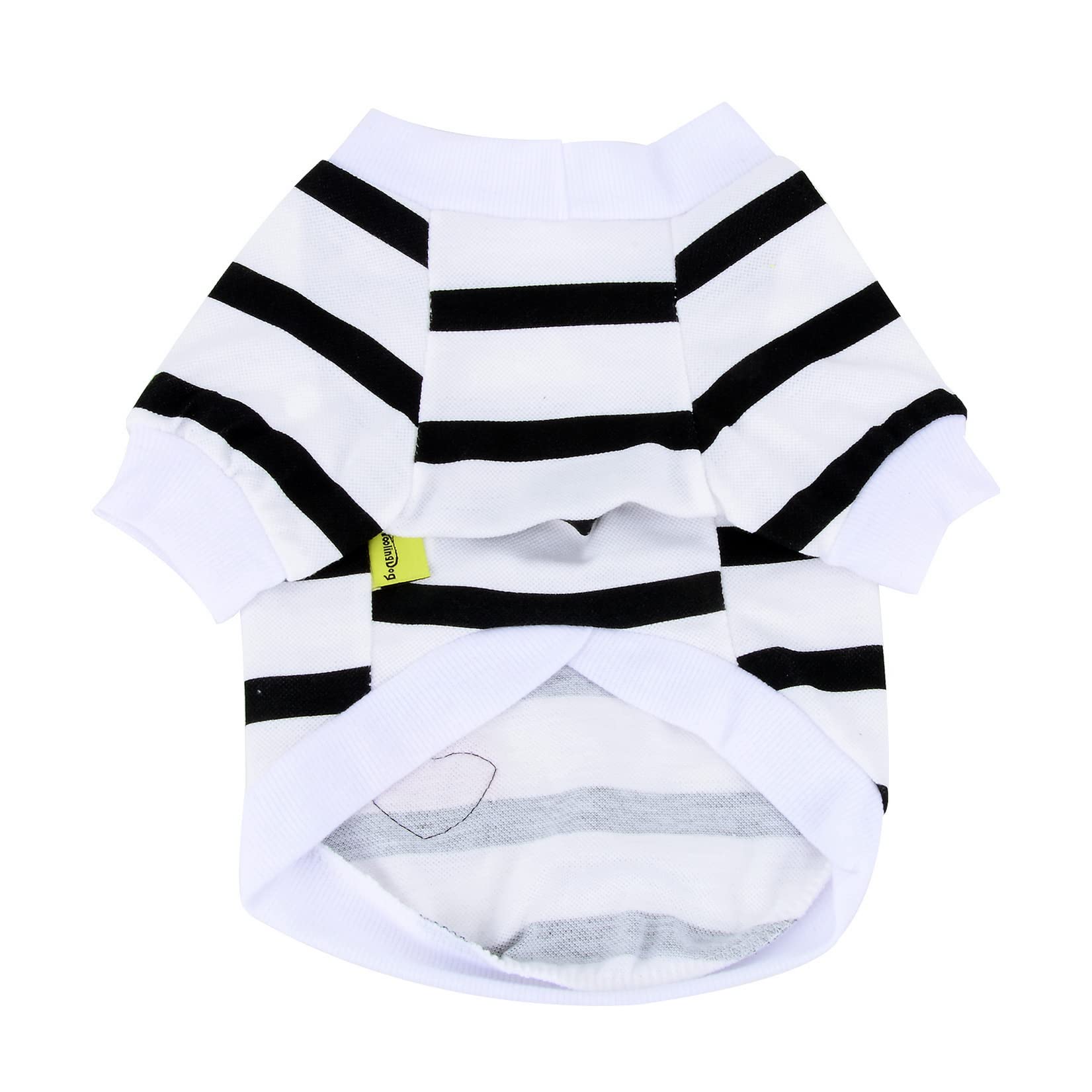 Zunea Dog Shirts for Small Dogs Summer Basic T-Shirt Striped Puppy Clothes Sequins Love Heart Sweatshirt Soft Cotton Short Sleeve Tee Shirt Pet Clothing Pullover Chihuahua Apparel White XS - Image 4