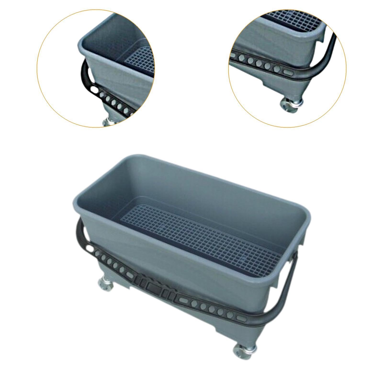 Cubo de con Escurridor, Cubo Portátil, Fácil de, Asa Cómoda, Cubo de Limpieza Profesional para Suelos Y Colegios, Gris, Individual