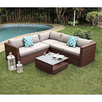 wicker l shaped outdoor couch