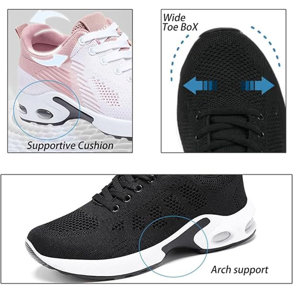 Baskets orthopédiques pour Femmes, Chaussures de Marche avec Soutien de la voûte Plantaire, Chaussures décontractées en Maille Respirante avec Coussin d'air