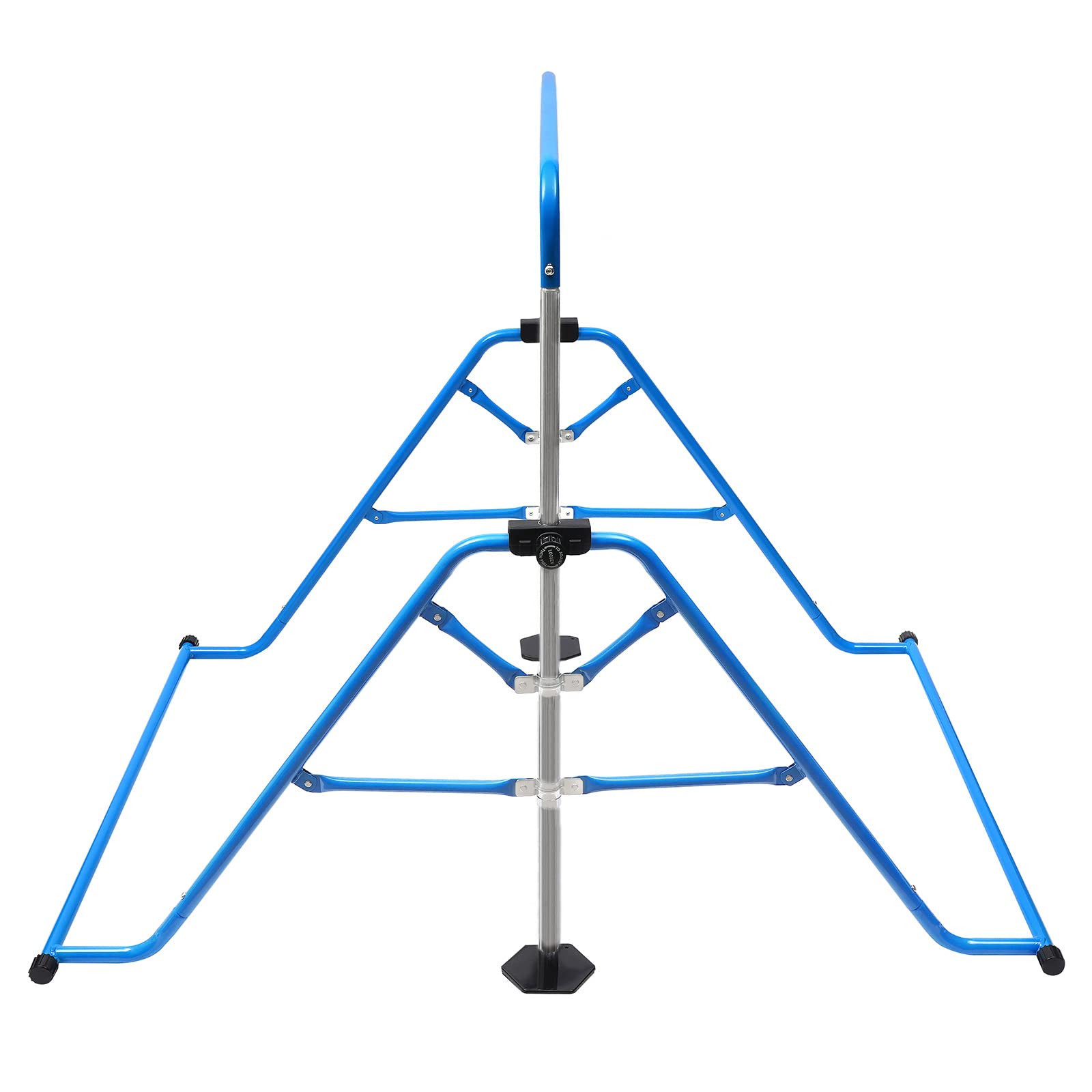 Barres pliantes de gymnastique bleues, barres horizontales réglables pliables barres d'entraînement junior multifonctionnelles, pour enfants entraînement à la maison 107 x 148 cm