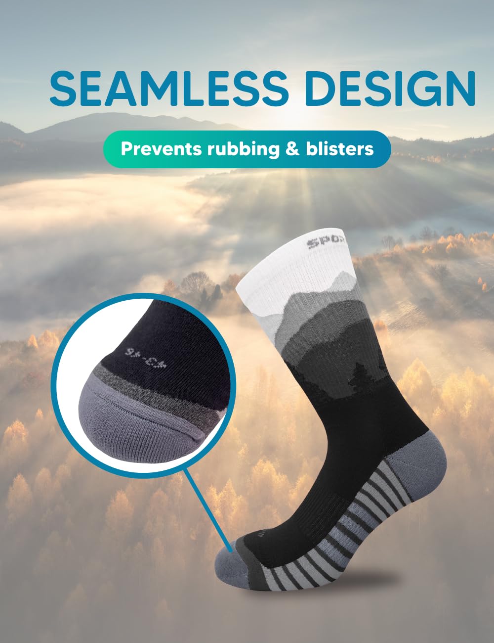 Calcetines de senderismo acolchados para hombre y mujer, calcetines de trekking antiampollas, calcetines deportivos, calcetines transpirables para correr, calcetines al aire libre, calcetines