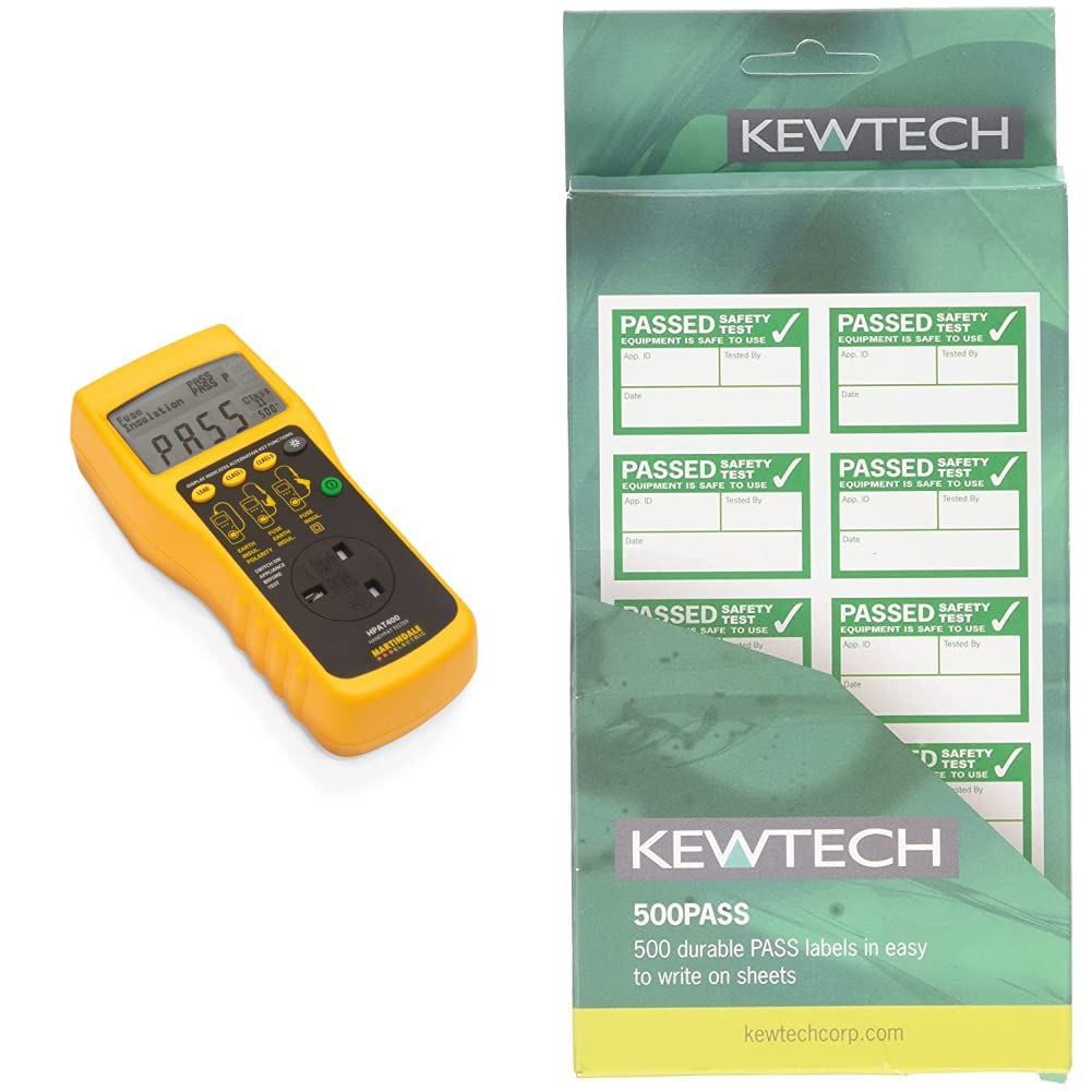 Martindale Electric HPAT400 Pass/Fail PAT Tester & Kewtech PAT Testing Pass Labels Pack of 500 | PAT Testing Equipment