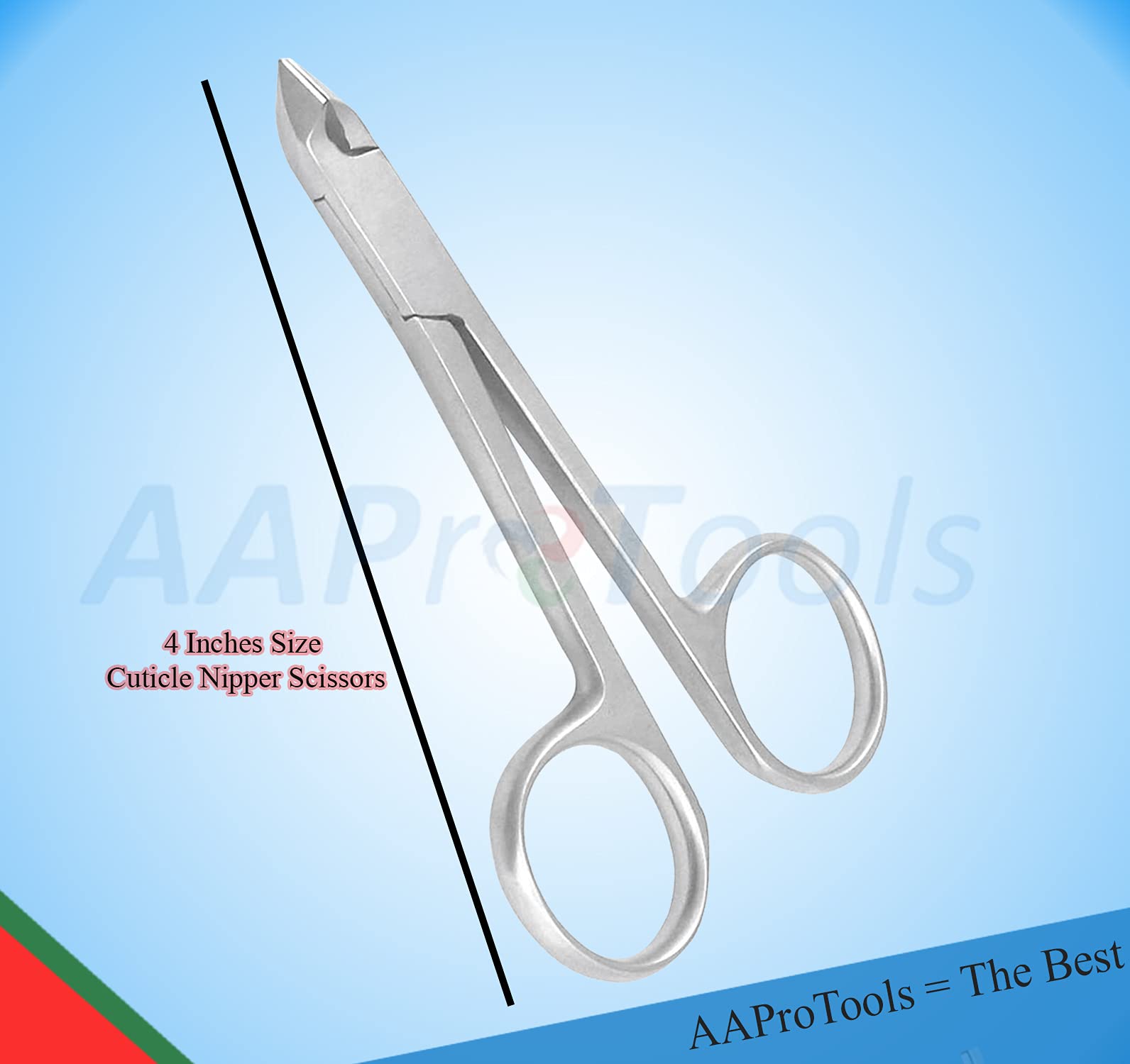 AAProTools Stainless Steel Cuticle Nipper Scissors Manicure Pedicure Grooming - Professional Finger & Toe Nail Care
