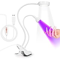 Vista 33 de AORAEM Lámpara LED UV para uñas: lámpara U V de cuello de cisne de doble cabeza para uñas de gel, luz LED de curación flash con 6 lupas para el Negro