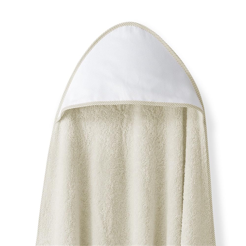 Interbaby - Capa de Baño Bebe Beige + Babero | Toalla Bebe con Capucha 100% Algodón, 100x100cm, Unisex | Suave, Cómoda, Ideal Recién Nacidos, Bebes y Niños Pequeños | Diseño Punto de Cruz Liso