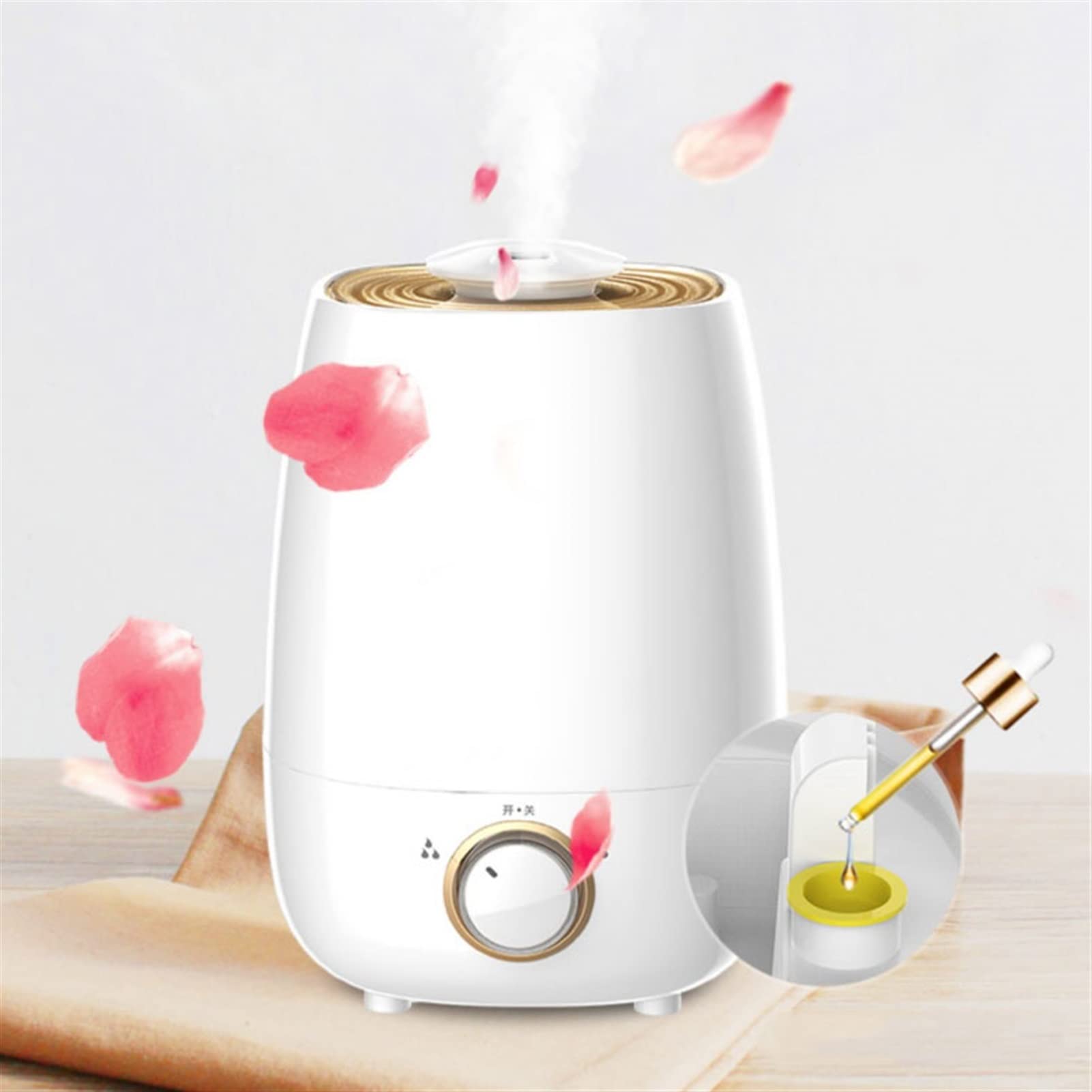 Humidificadores de Aire Humidificador De Dormitorio Del Hogar MUTE TOP TOP ACEITE DIFIDER HUMIDIENTE - Boquilla De Rotación Ajustable -360 °, Apagado Automático, Ajuste De La Perilla, 3.5L Silencioso