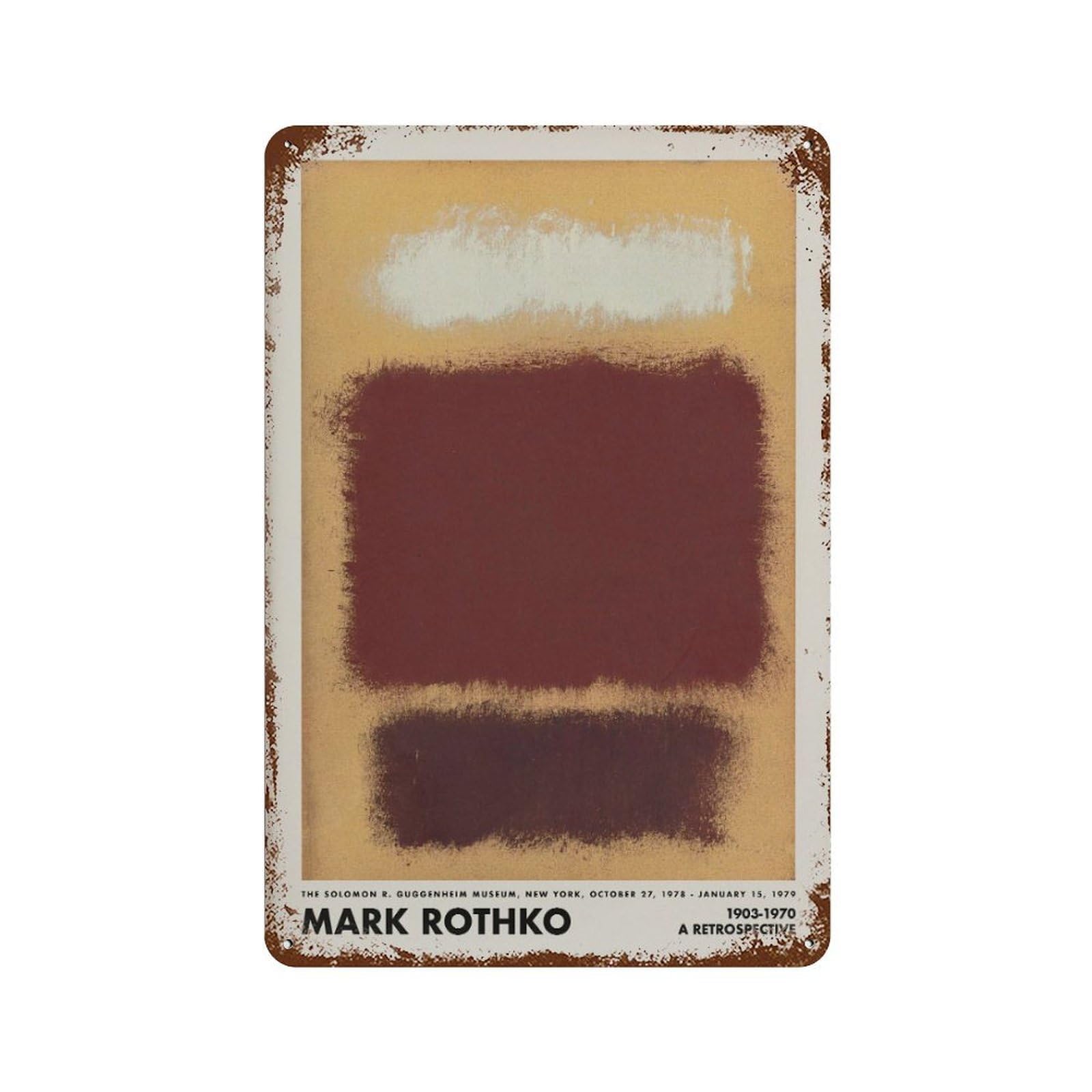 xiaoxiaoshen Mark Rothko Abstract Museum Decor Wall Decor Art Metal Tin Poster Modern Home Decor Art Home Bar Shop Decorations Vintage Sign 30x20cm