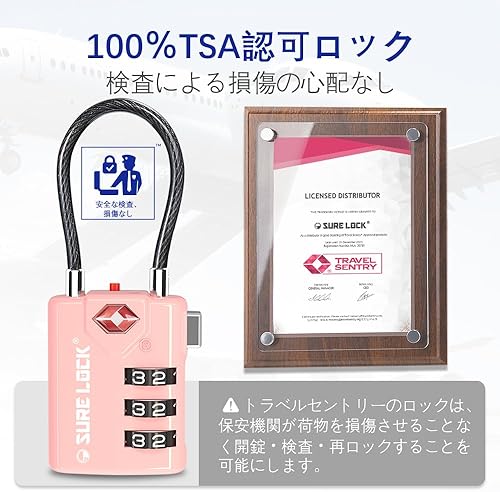 Vista 47 de SURE LOCK Cerraduras de equipaje de viaje compatibles con TSA, indicador de inspección, diales de fácil lectura, paquete de 2, NEGRO 2 PACK, serio