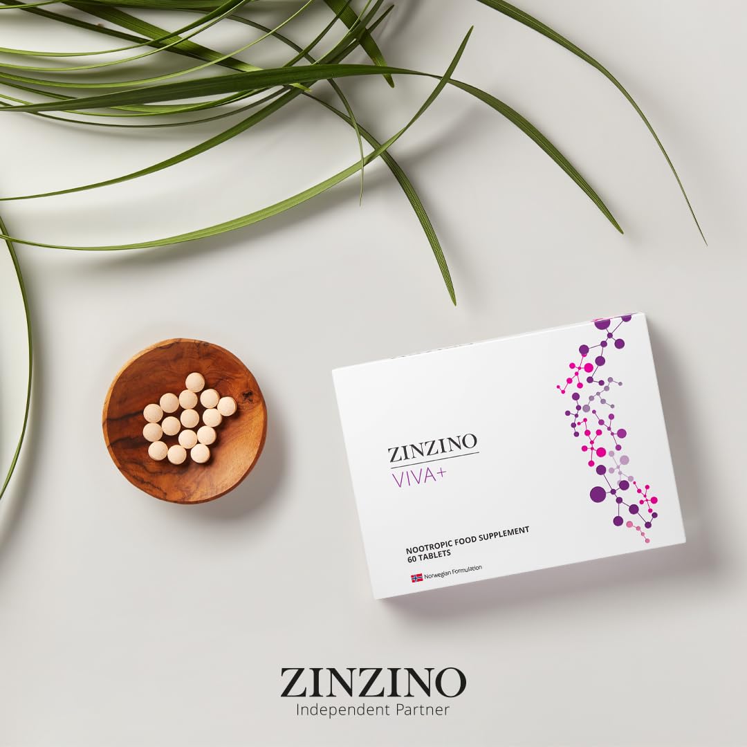 ZinZino Viva+ Nootropic - tabletki na koncentrację - poprawiające nastrój - tabletki antystresowe - dobry nastrój - relaks podczas zasypiania - wegański magnez - kompleks witamin B