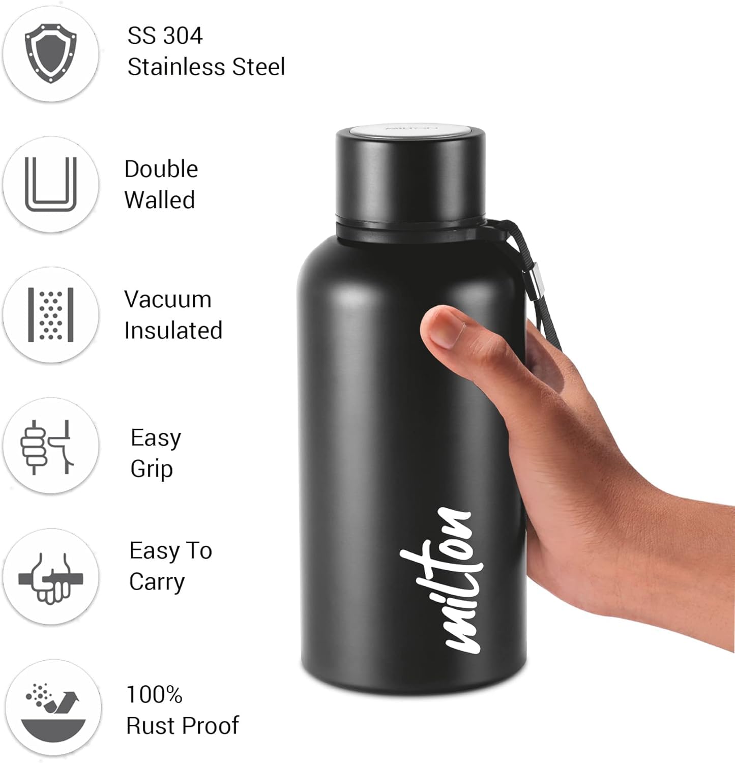 Milton Aura 500 Thermosteel Bottle - Hot & Cold 24hr -5