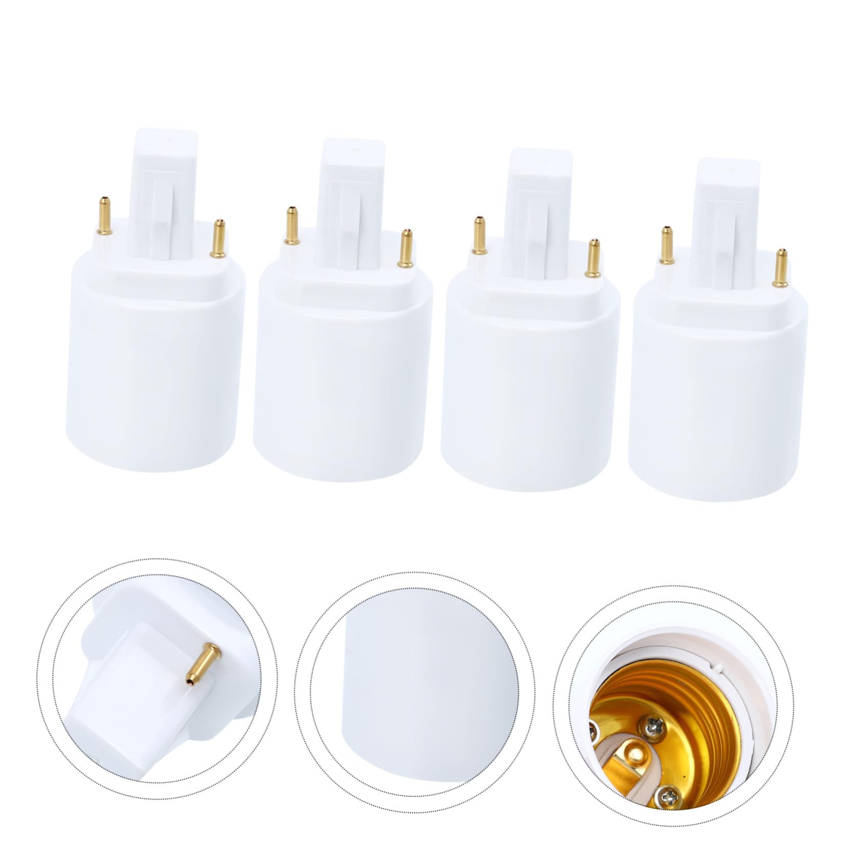 Adaptateur de Douille D'ampoule G24d vers E27 à 2 Broches 4 Pièces