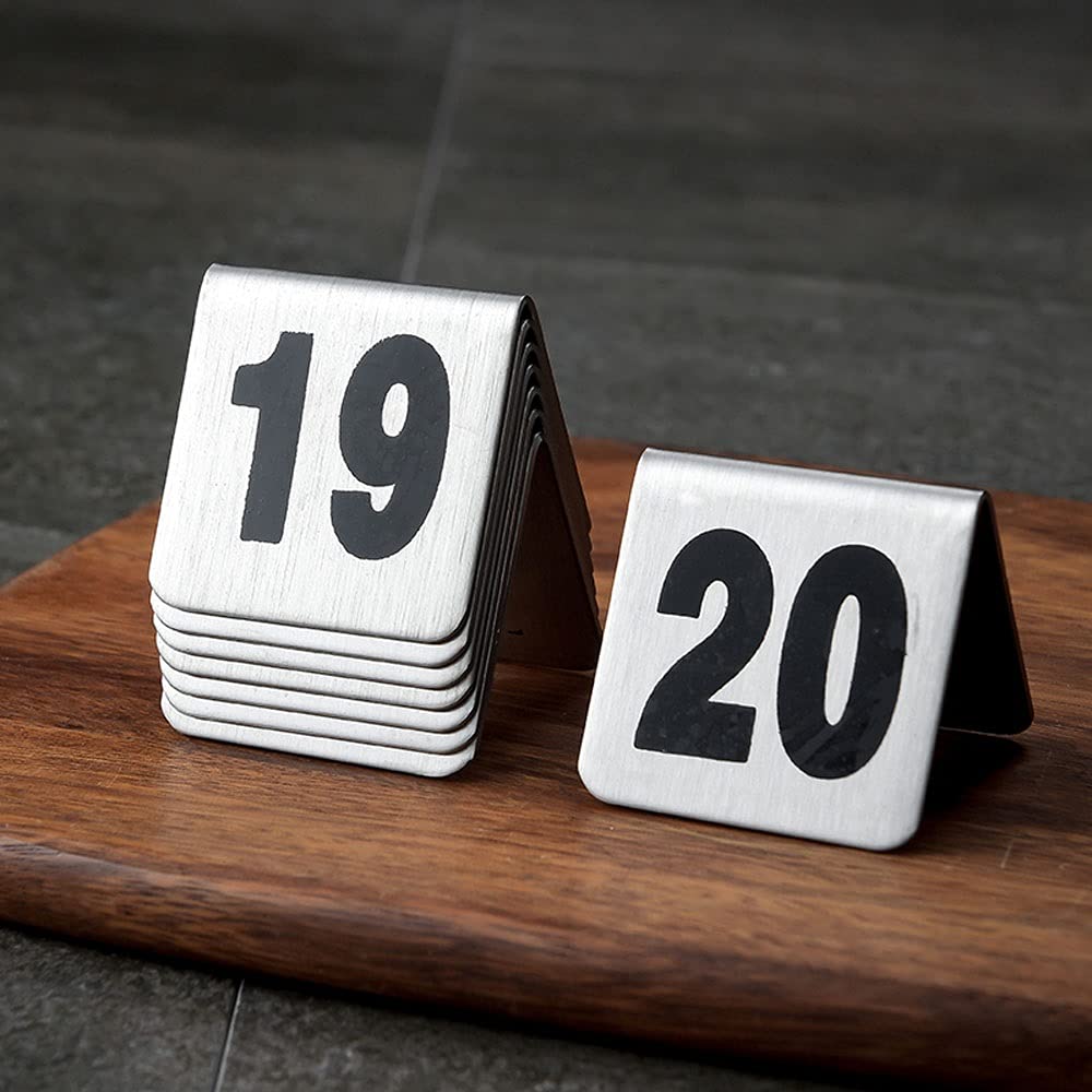 Numery stołów w stylu namiotu, Numery stołów ze stali nierdzewnej, dwustronne, czarne, w stylu namiotu, 5 x 5 x 5 cm, 2 x 2 x 2 cale(11-20)