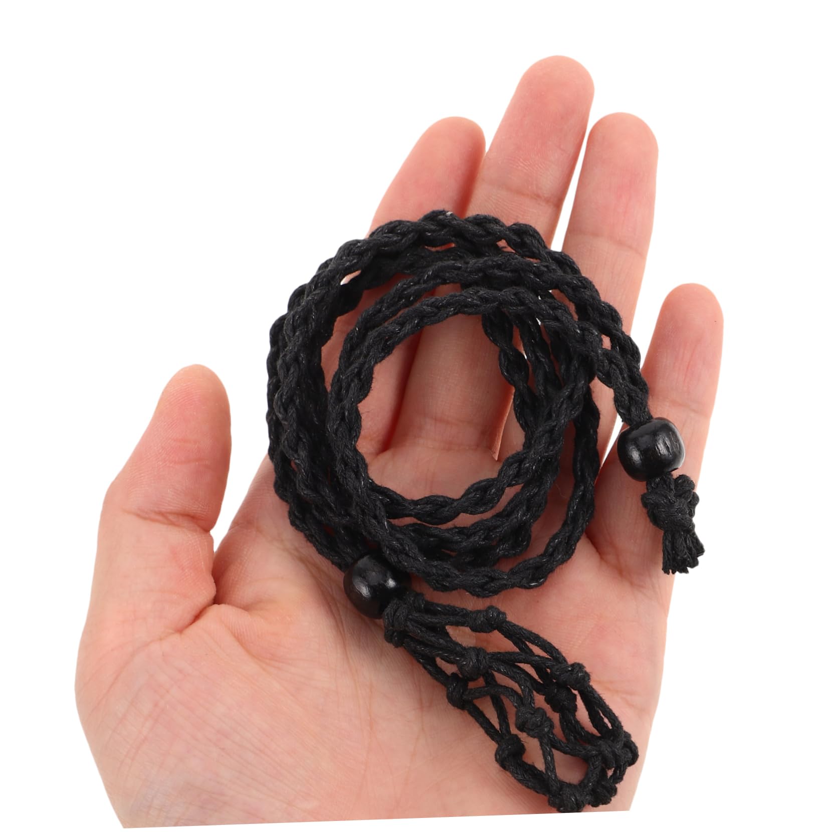 Cordino Regolabile per Collana Porta Pietre di Cristallo 24 Pezzi | Tessuto Nero, Intreccio Artigianale, Uso per Progetti DIY e Occasioni Casuali