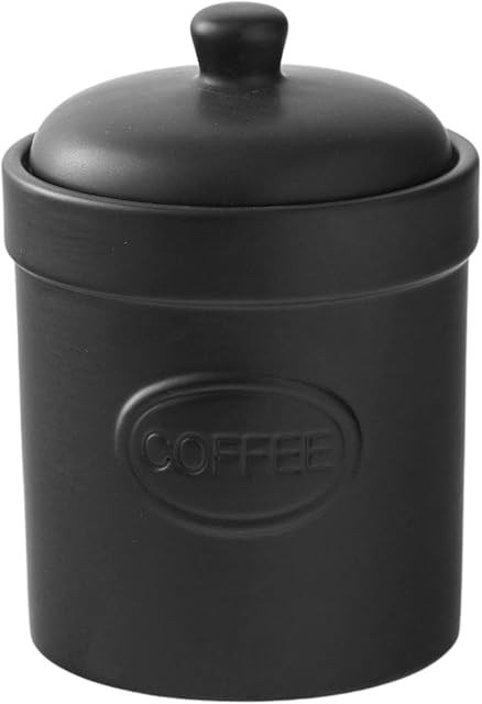 BIA - Coffee Canister - Matte Black - Matte Storage Jar - Stoneware Kitchen Storage - Kitchen Storage & Organisation - Available in White and Black