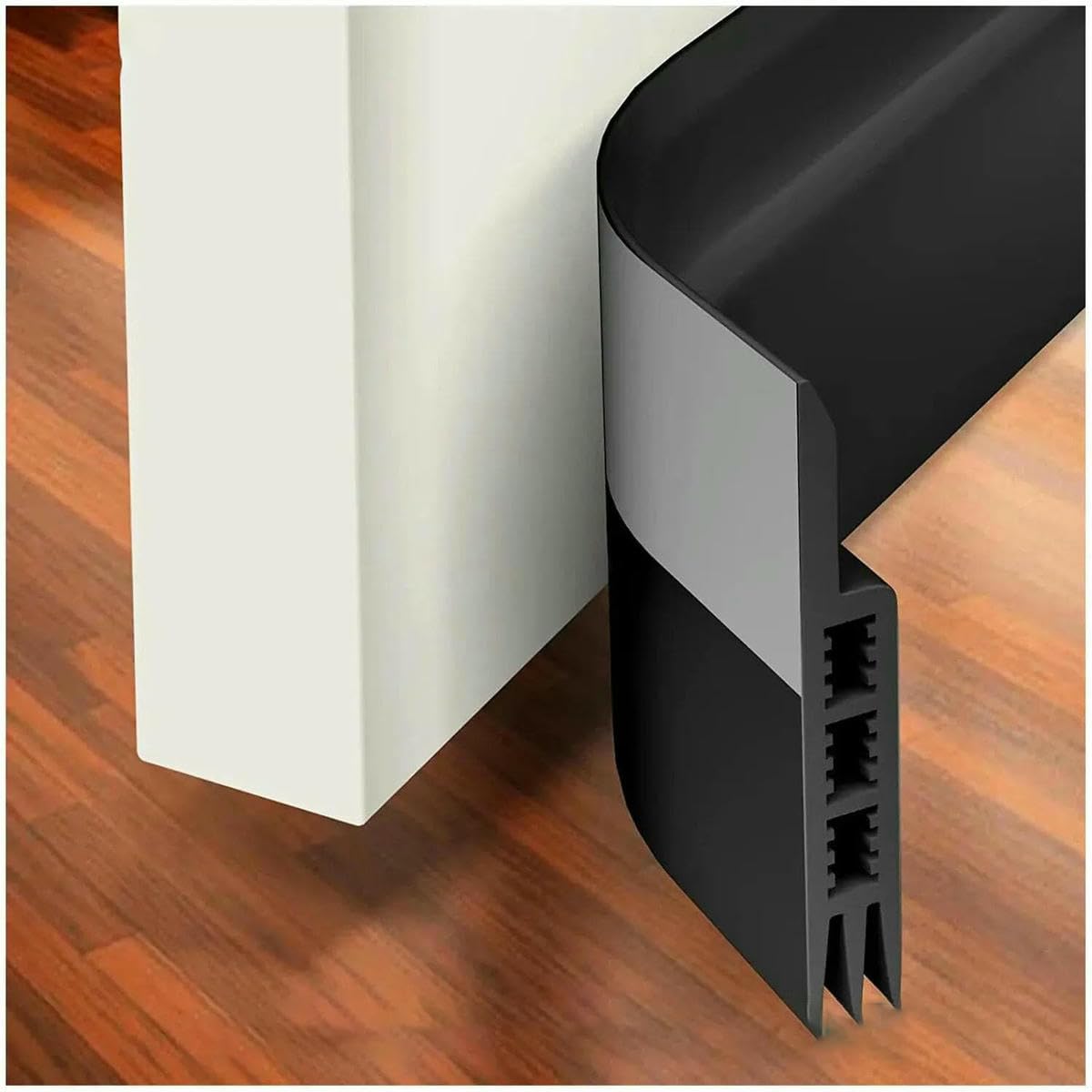 Yfshc Black 1Pc 1 Meter Door Bottom Sealing Strip Self-Adhesive Aoors And,Sound Insulation, Windproof, Porous Sealing Strip