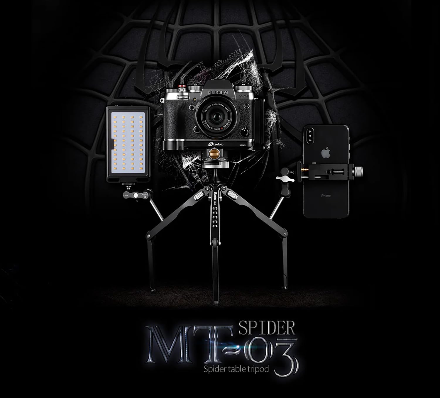 Leofoto - Mini trípode de Bolsillo - Ideal para un fotógrafo de Viajes - Capacidad de Carga de 3 kg - Pies Extensibles - Altura mínima de 3,5 cm a una Altura máxima de 18,5 cm - MT-03