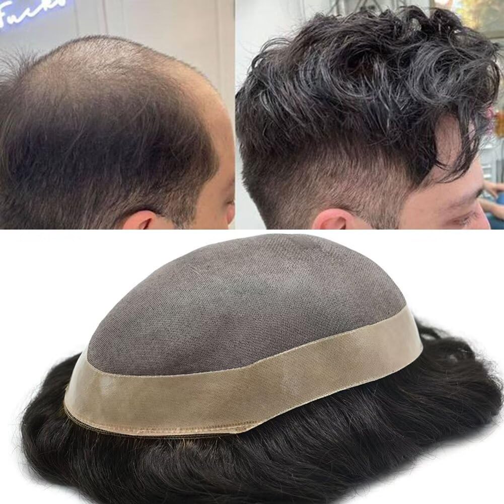 Toupee for Men Hair Piece Fine Mono Mens Toupee Poly Coating All Around Men Hair Systems Human Hairpiece Mono+NPU Hair Unit for Men Medium Density7X10″-120% density#1B30 Off Black+30% Gray Toupee for Men Hair Piece Fine Mono Mens Toupee Poly Coating All Around Men Hair Systems Human Hairpiece Mono+NPU Hair Unit for Men Medium Density7X10″-120% density#1B30 Off Black+30% Gray