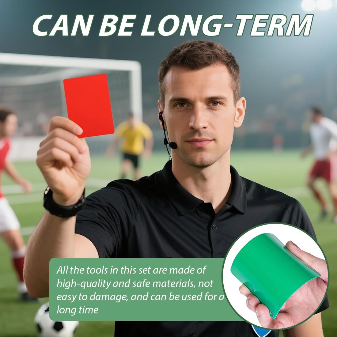 Carton Arbitre Football,3 Set de Carte Foot,Cartons de Pénalité D'arbitre Football Rouge Jaune Vert,Cartes Pénalité Portable pour Matchs,Entraînements,Sport
