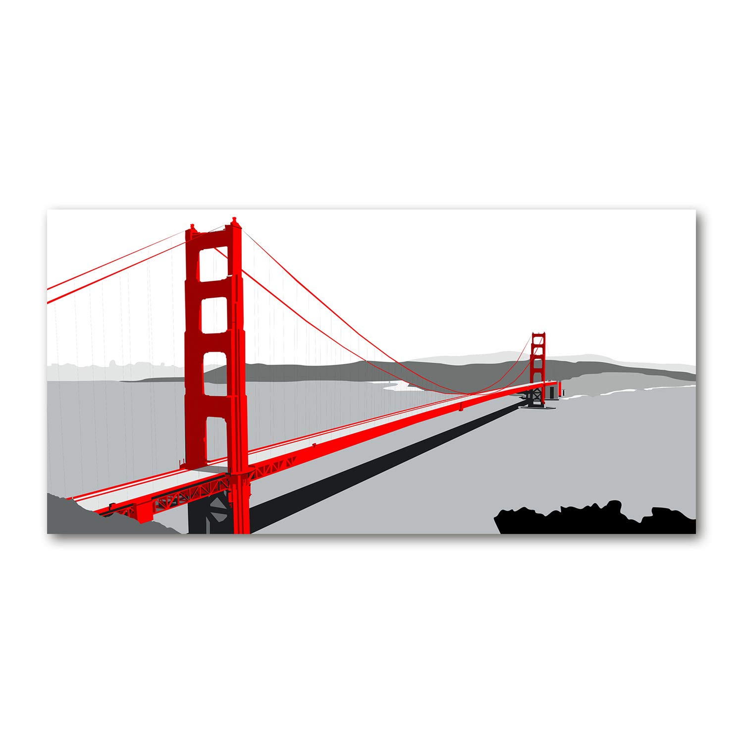 Image en verre plastique Rojo San Francisco 140x70 cm pour une déco haut de gamme
