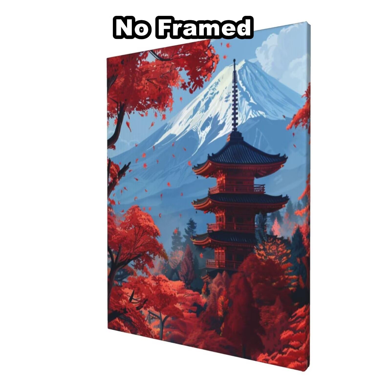 Malen Nach Zahlen Landschaft, DIY Ölgemälde Malen Nach Zahlen Erwachsene Japan, Painting by Numbers Adult/Anfänger mit 6 Pinseln und Acrylfarben, für Haus Wand Deko - (75x100 cm, Ohne Rahmen) MK89