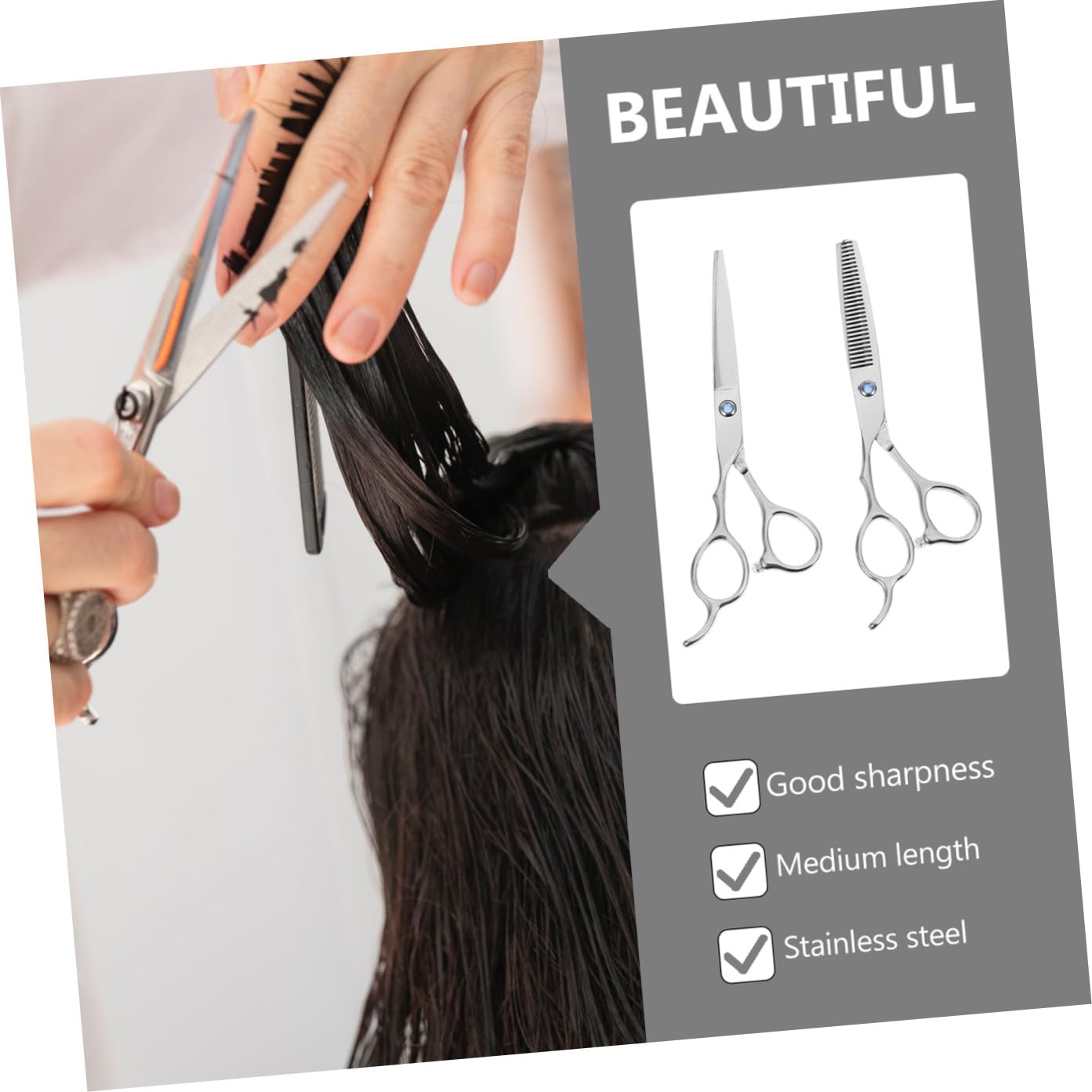 Acier Inoxydable Ciseaux de Coiffure 2 Pièces pour Gauchers