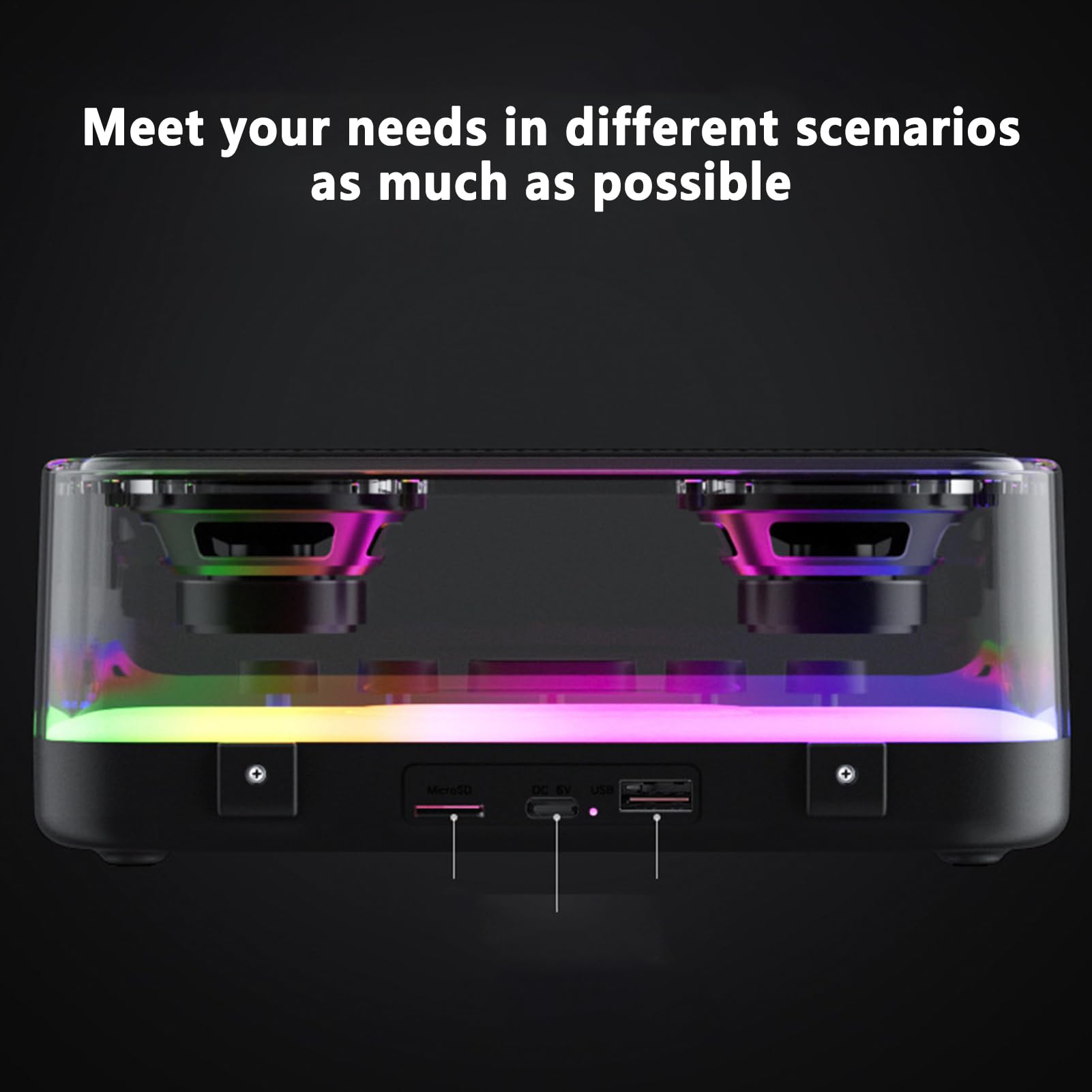 Altoparlante wireless, illuminazione punk RGB, 20 x 11,5 x 8 cm, lettore volume forte, dispositivo musicale meccanico, decorazione per la casa, per uso in cucina, ufficio, audio interno, ABS