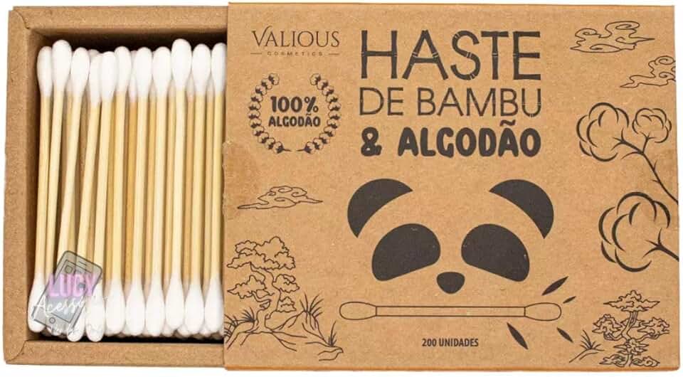 Valious Hastes Flexiveis De Bambu Com Ponta De Algodão C/200 Unds
